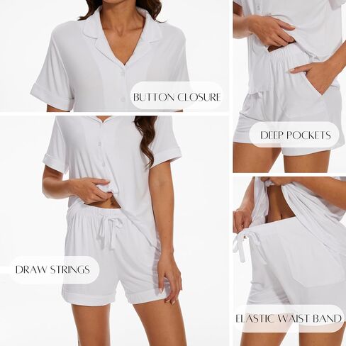 Lilly and Leo Womens Pajamas Sets Short Sleeve Sleepwear Softest Button Down Loungewear 2 Piece Pj Sets XS-XXL in Saudi Arabia