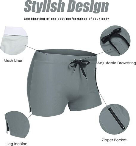 COOFANDY Mens Swim Trunks Swimwear Bathing Suit Swim Brief Square Leg Board Short S-3XL in Saudi Arabia