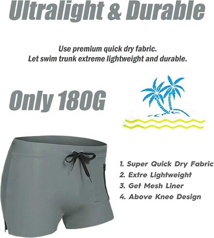 COOFANDY Mens Swim Trunks Swimwear Bathing Suit Swim Brief Square Leg Board Short S-3XL in Saudi Arabia