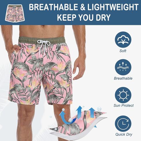 شورت سباحة رجالي من Nonwe للرياضات المائية وشاطئ هاواي الاستوائي مع جيوب in Kuwait