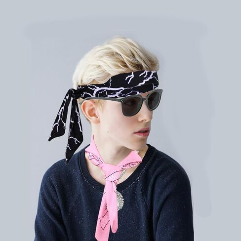 مجموعة أزياء رجالية من SHDIEHJFMLDH مكونة من 6 قطع من عصابة الرأس البرق، مع قلادة حصان ونظارات شمسية سوداء لحفلات الأفلام التنكرية للرجال in Kuwait