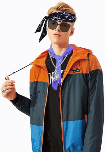 مجموعة أزياء رجالية من SHDIEHJFMLDH مكونة من 6 قطع من عصابة الرأس البرق، مع قلادة حصان ونظارات شمسية سوداء لحفلات الأفلام التنكرية للرجال in Kuwait