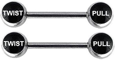 زوج مجوهرات من الحلمات الدائرية ذات سحب ملتوي 14 جرام لهجة الجسم (TP) in Kuwait