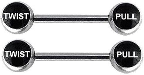 زوج مجوهرات من الحلمات الدائرية ذات سحب ملتوي 14 جرام لهجة الجسم (TP) in Kuwait