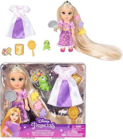 Disney Princess Rapunzel Doll Longest Hair Petite Rapunzel Doll with Pascal, in Purple and White Dress Fashions in Saudi Arabia