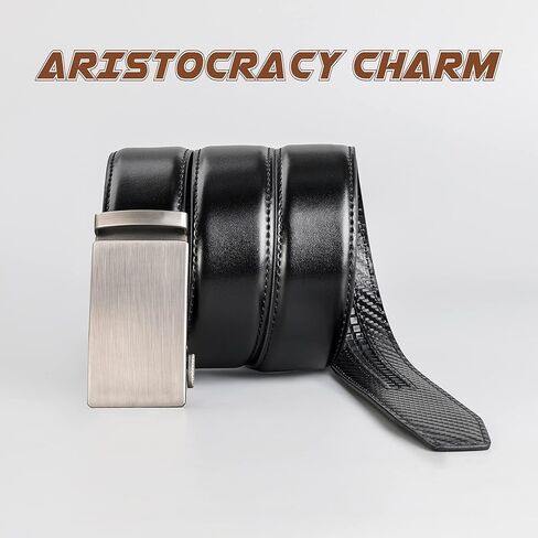 حزام جلدي للرجال من SUNYA، أحزمة سقاطة للرجال، حزام عريض 35 مم مع نقرة منزلق. حزام فستان رجالي باللون الأسود والبني الكاجوال in Kuwait