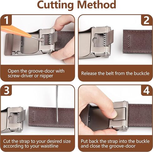 حزام جلدي للرجال من SUNYA، أحزمة سقاطة للرجال، حزام عريض 35 مم مع نقرة منزلق. حزام فستان رجالي باللون الأسود والبني الكاجوال in Kuwait