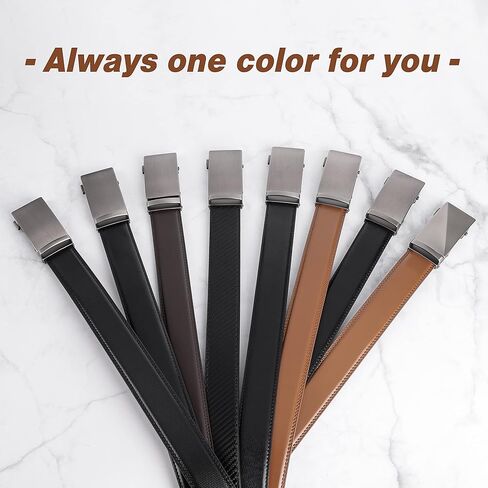 حزام جلدي للرجال من SUNYA، أحزمة سقاطة للرجال، حزام عريض 35 مم مع نقرة منزلق. حزام فستان رجالي باللون الأسود والبني الكاجوال in Kuwait