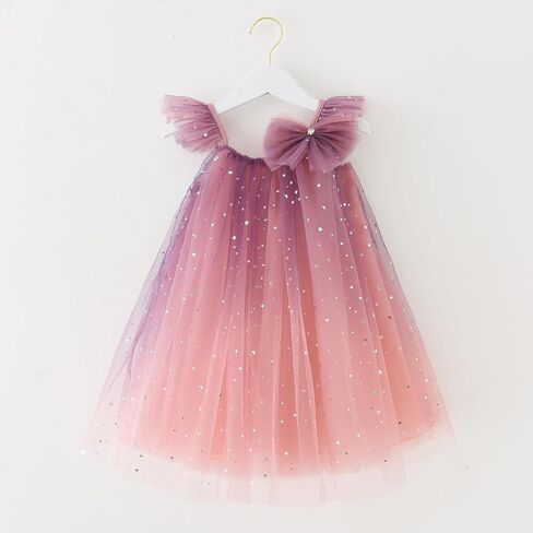 Toddler Girls Tulle Tutu Dress Flower Girls Long Gradient Colors Sundress Size 18M-9T in Saudi Arabia