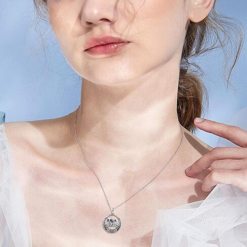 تشينجهونج قلادة بومة من الفضة الاسترليني عيار 925 مع عقدة سلتيك وقمر مع حجر القمر لطيف على شكل بومة حيوان هدية مجوهرات لعيد الحب, فضة استرلينية, فضة استرليني 925 in Kuwait