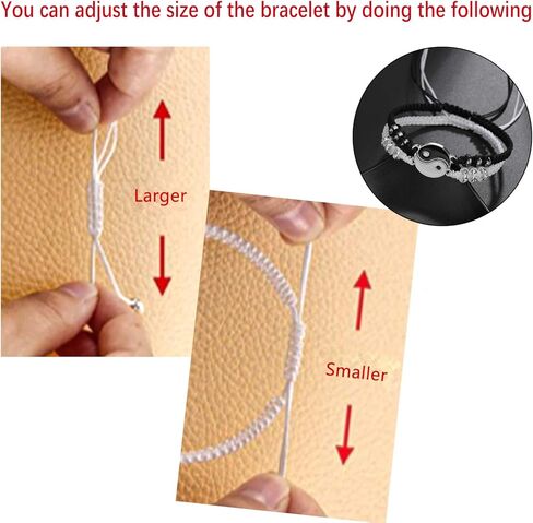 قلادات يين يانغ لشخصين من افضل اصدقاء مع اساور حبل متطابقة قابلة للتعديل واقراط مرصعة للاصدقاء المقربين والاصدقاء وعيد الحب والصديقة (4 ازواج)، معدن، غير معروف in Kuwait