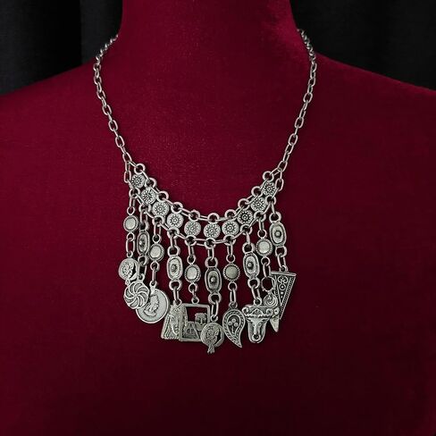 ابجريان ارت قلادة ارمينية تقليدية من مجوهرات تاراز، قلادة واقراط، كوبرونيكل، بدون احجار كريمة in Kuwait