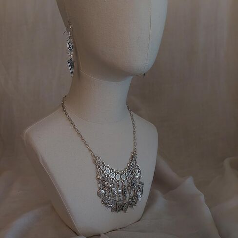 ابجريان ارت قلادة ارمينية تقليدية من مجوهرات تاراز، قلادة واقراط، كوبرونيكل، بدون احجار كريمة in Kuwait