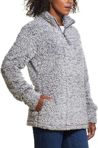 Weatherproof Vintage Women's 1/4 Zip Faux Fur Cozy Fleece Jacket in Kuwait