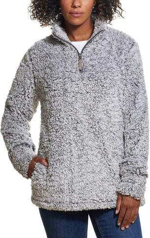 Weatherproof Vintage Women's 1/4 Zip Faux Fur Cozy Fleece Jacket in Kuwait