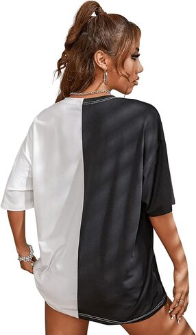 تيشيرت نسائي SOLY HUX كبير الحجم برسوم جرافيك كاجوال صيفي بأكمام قصيرة in Kuwait