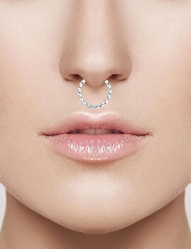 SCERRING 16G الحاجز هوب الأنف خواتم 316L الفولاذ المقاوم للصدأ حدوة الحصان الأنف هوب الدائري الغضروف Daith الزنمة الفرس التجنيب هيئة ثقب المجوهرات 24 قطعة in Kuwait