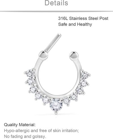 SCERRING 16G الحاجز هوب الأنف خواتم 316L الفولاذ المقاوم للصدأ حدوة الحصان الأنف هوب الدائري الغضروف Daith الزنمة الفرس التجنيب هيئة ثقب المجوهرات 24 قطعة in Kuwait