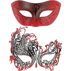 الأزواج أقنعة تنكرية أقنعة معدنية ماردي غرا حفلة موسيقية قناع البندقية حزب قناع هالوين ازياء التبعي in Kuwait