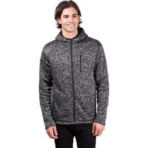Brooklyn Surf Men's Sherpa Lined Cozy Knit Full Zip Hoodie, Black Marled Gray, Small in Saudi Arabia