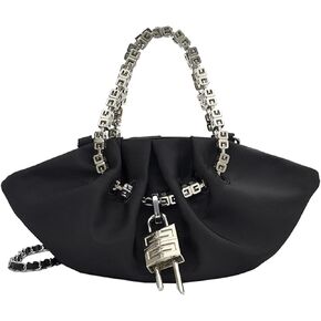 Women's Chain Evening Bag with Cloud Cluth Shoulder Bag, Oxford Cute Dumpling-Shaped Purses and Handbags Black in Kuwait
