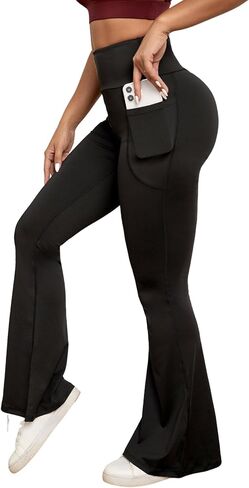 Floerns Women's High Waist Workout Flare Leg Bootcut Sports Leggings Pants in Saudi Arabia
