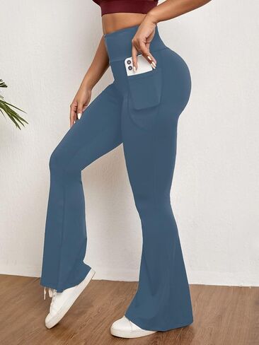 Floerns Women's High Waist Workout Flare Leg Bootcut Sports Leggings Pants in Saudi Arabia
