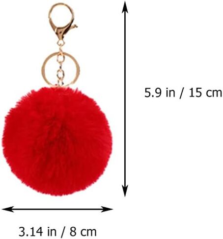 generic 8PCS Pom Pom Keychain Faux Fur Fluffy Puff Ball Keychain Keyring For Car Purse Handbag Backpack in Saudi Arabia