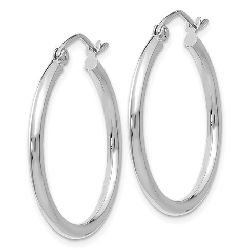 2mm Classic Lightweight Hoop Earrings in Real 14k White Gold in Saudi Arabia