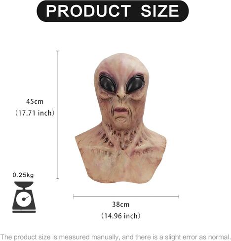 قناع هالفورد UFO الفضائي، قناع رأس للهالوين مخيف واقعي من اللاتكس للبالغين للسفر في الفضاء بعيون أرجوانية لدعائم الحفلات in Kuwait