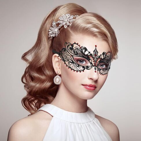 Couples Masquerade Masks Metal Masks Mardi Gras Prom Mask Venetian Party Mask Halloween Costumes Accessory in Saudi Arabia