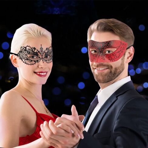 Couples Masquerade Masks Metal Masks Mardi Gras Prom Mask Venetian Party Mask Halloween Costumes Accessory in Saudi Arabia