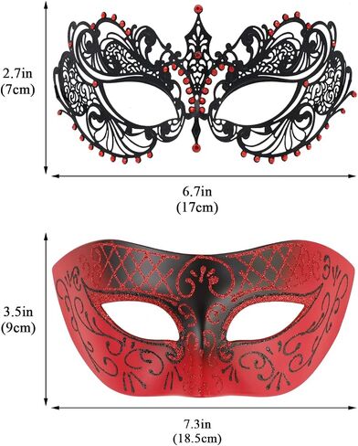 Couples Masquerade Masks Metal Masks Mardi Gras Prom Mask Venetian Party Mask Halloween Costumes Accessory in Saudi Arabia