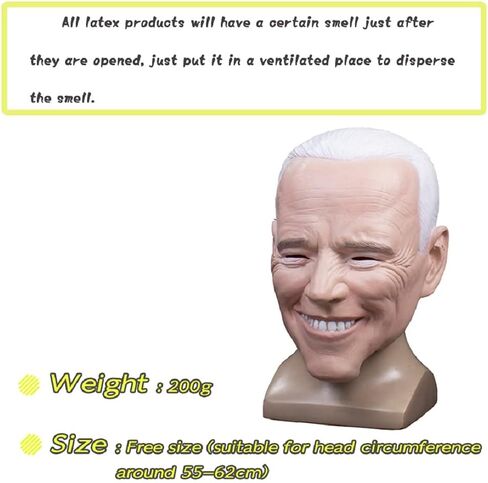 قناع جو بايدين الرئيس الرجال الكبار أزياء حزب هالوين المشاهير قناع لحفلات الهالوين التنكرية حزب هالوين in Kuwait