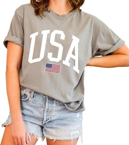 Tee Territory USA Flag T-Shirt for 4th of July, Independence Day, Graphic Tee for Women, Men, Unisex, 100% Cotton in Saudi Arabia