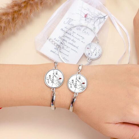 Unittype Memorial Gifts Cardinal Memorial Bracelet Jewelry Bangle Sympathy Gift Soul Poem Card Remembrance Gifts Cardinal Gifts(3 Sets) in Saudi Arabia