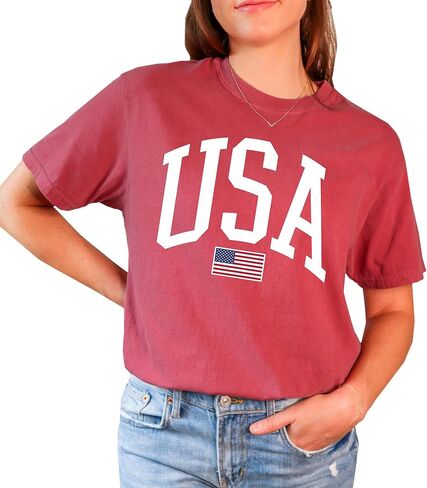 Tee Territory USA Flag T-Shirt for 4th of July, Independence Day, Graphic Tee for Women, Men, Unisex, 100% Cotton in Saudi Arabia