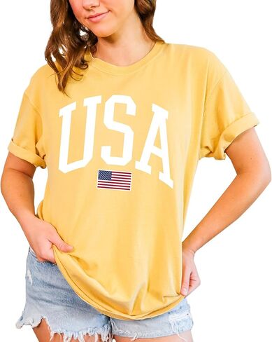 Tee Territory USA Flag T-Shirt for 4th of July, Independence Day, Graphic Tee for Women, Men, Unisex, 100% Cotton in Saudi Arabia