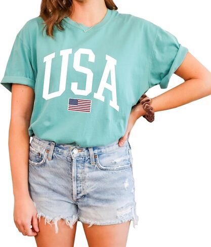 Tee Territory USA Flag T-Shirt for 4th of July, Independence Day, Graphic Tee for Women, Men, Unisex, 100% Cotton in Saudi Arabia