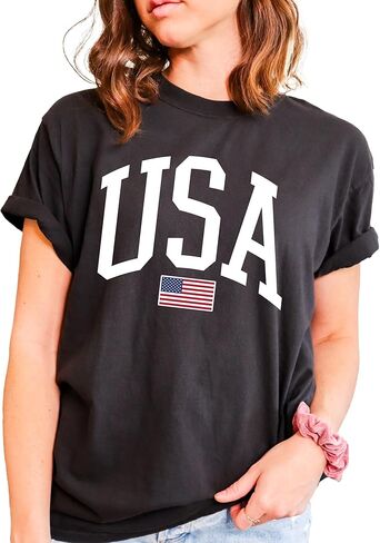 Tee Territory USA Flag T-Shirt for 4th of July, Independence Day, Graphic Tee for Women, Men, Unisex, 100% Cotton in Saudi Arabia