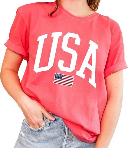 Tee Territory USA Flag T-Shirt for 4th of July, Independence Day, Graphic Tee for Women, Men, Unisex, 100% Cotton in Saudi Arabia
