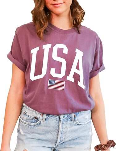 Tee Territory USA Flag T-Shirt for 4th of July, Independence Day, Graphic Tee for Women, Men, Unisex, 100% Cotton in Saudi Arabia