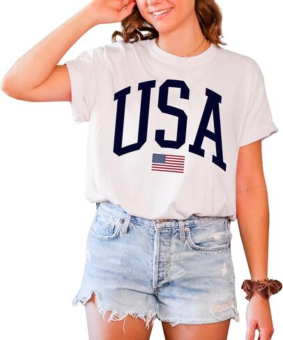 Tee Territory USA Flag T-Shirt for 4th of July, Independence Day, Graphic Tee for Women, Men, Unisex, 100% Cotton in Saudi Arabia