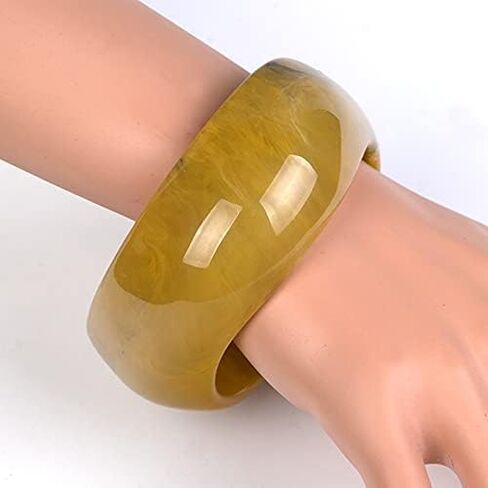 COLORFUL BLING Multiple Color Acrylic Resin Irregular Geometric Bangle Bracelet Tortoiseshell Acetate Mottled Wide Chunky Cuff Bangle for Women Wristband Jewelry in Saudi Arabia
