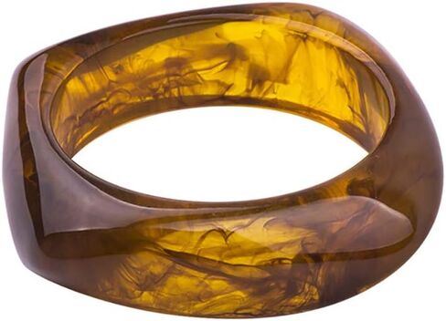 COLORFUL BLING Multiple Color Acrylic Resin Irregular Geometric Bangle Bracelet Tortoiseshell Acetate Mottled Wide Chunky Cuff Bangle for Women Wristband Jewelry in Saudi Arabia