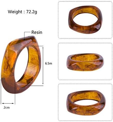 COLORFUL BLING Multiple Color Acrylic Resin Irregular Geometric Bangle Bracelet Tortoiseshell Acetate Mottled Wide Chunky Cuff Bangle for Women Wristband Jewelry in Saudi Arabia