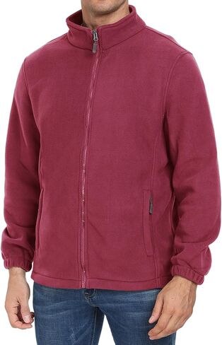 PEGENO Men's Fleece Jacket Stand Collar Casual Soft Warm Coats With Zipper Pocket in Saudi Arabia