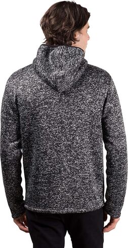 Brooklyn Surf Men's Sherpa Lined Cozy Knit Full Zip Hoodie, Black Marled Gray, Small in Saudi Arabia