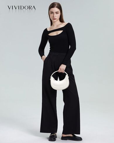 حقيبة يد صغيرة للنساء من فيفيدورا، حقيبة كتف هلالية عصرية بمقبض علوي وحقيبة كلاتش عصرية بسحاب in Kuwait