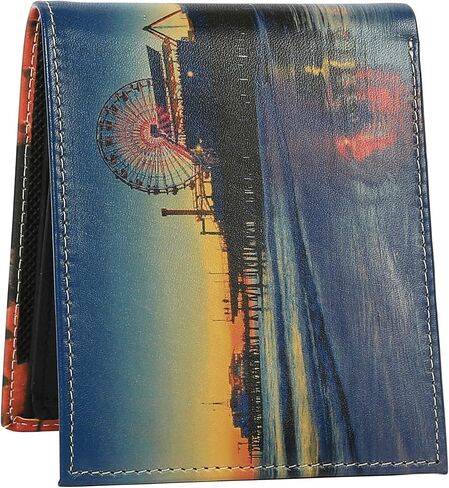 United Streets of Art Mens Wallet - Bifold Trifold Artisan Leather Wallets for Men With 2 ID Windows - Durable Designs and Graphics in Saudi Arabia